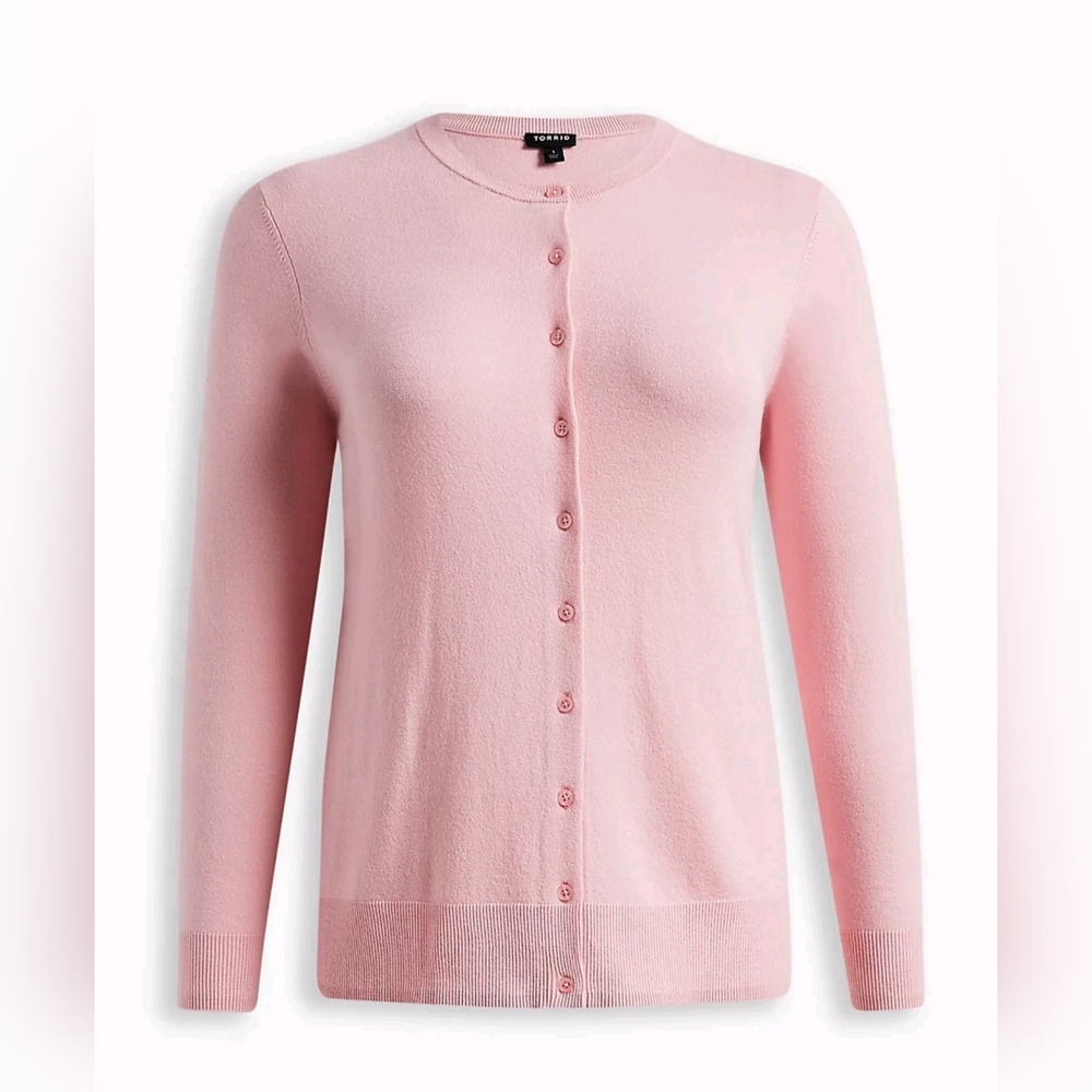 Torrid Size 1 Pink Everyday Soft Crew Cardigan